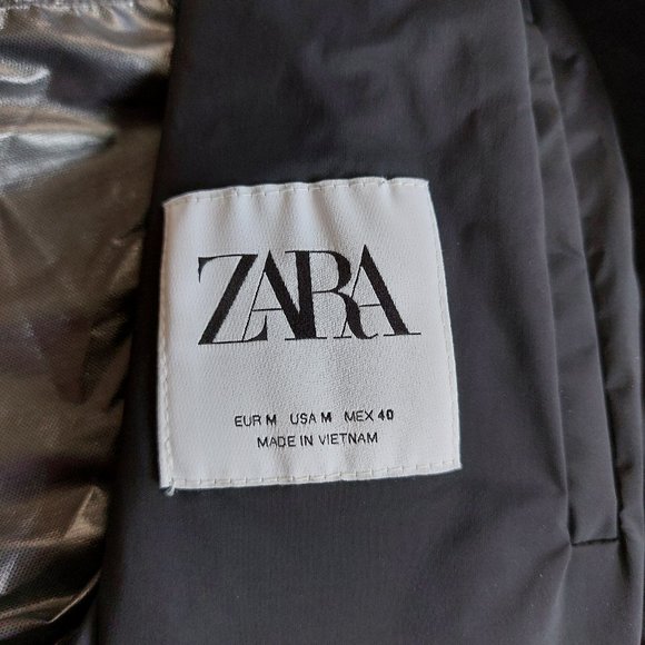 Zara Men's Black Thermore Traveler Full Zip Wind Breaker Jacket Size M - Picture 9 of 13